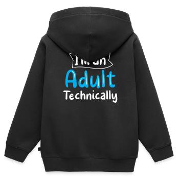 Ich Bin Ein Erwachsener Technisch Erwachsen - Kinder Premium Organic Zip Hoodie - Schwarz - Hinten - AI Model Kid Male (0cm)