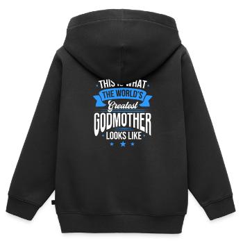 Patin - Kinder Premium Organic Zip Hoodie - Schwarz - Hinten - AI Model Kid Male (0cm)