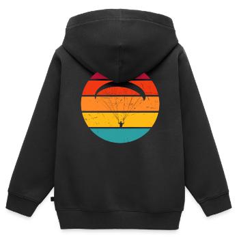 Parapente Parapente Parapente - Sweat Premium à capuche zippé enfant bio - noir - Dos - AI Model Kid Male (0cm)