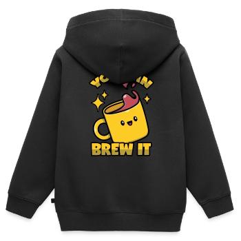 Barista Motivation - Kinder Premium Organic Zip Hoodie - Schwarz - Hinten - AI Model Kid Male (0cm)
