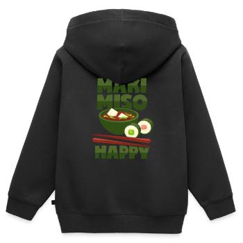 Maki & Miso - Japanisches Essen - Kinder Premium Organic Zip Hoodie - Schwarz - Hinten - AI Model Kid Male (0cm)