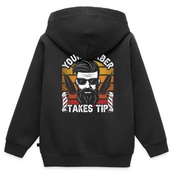 Your hairdresser will tip Barber Barbershop - Kids Premium Organic Zip-up Hoodie - black - Back - AI Model Kid Male (0cm)