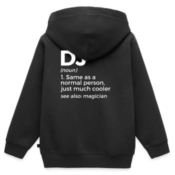 DJ Auftritt Auflegen - Kinder Premium Organic Zip Hoodie - Schwarz - Hinten - AI Model Kid Male (0cm)