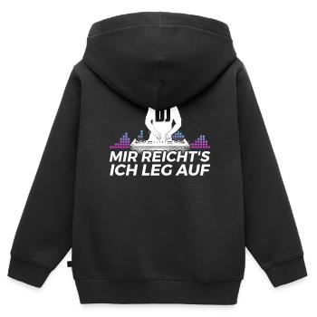 DJ Auftritt Auflegen - Kinder Premium Organic Zip Hoodie - Schwarz - Hinten - AI Model Kid Male (0cm)