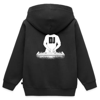 DJ Auftritt Auflegen - Kinder Premium Organic Zip Hoodie - Schwarz - Hinten - AI Model Kid Male (0cm)