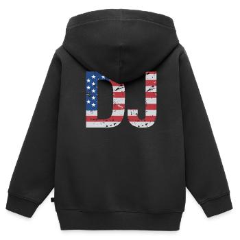 DJ Auftritt Auflegen - Kinder Premium Organic Zip Hoodie - Schwarz - Hinten - AI Model Kid Male (0cm)