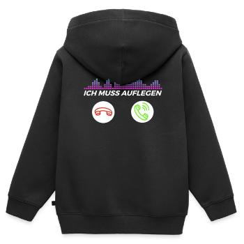 DJ Auftritt Auflegen - Kinder Premium Organic Zip Hoodie - Schwarz - Hinten - AI Model Kid Male (0cm)