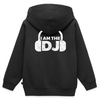 DJ Auftritt Auflegen - Kinder Premium Organic Zip Hoodie - Schwarz - Hinten - AI Model Kid Male (0cm)