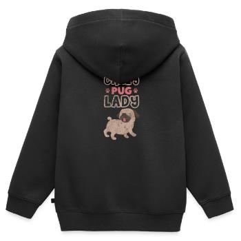 Mops - Kinder Premium Organic Zip Hoodie - Schwarz - Hinten - AI Model Kid Male (0cm)