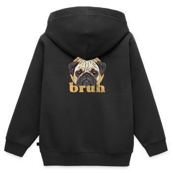 Mops - Kinder Premium Organic Zip Hoodie - Schwarz - Hinten - AI Model Kid Male (0cm)