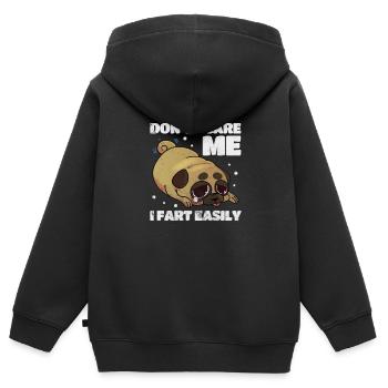 Mops - Kinder Premium Organic Zip Hoodie - Schwarz - Hinten - AI Model Kid Male (0cm)