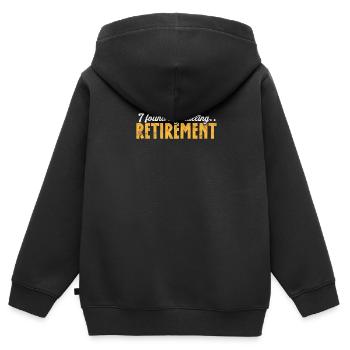 Ruhestand - Kinder Premium Organic Zip Hoodie - Schwarz - Hinten - AI Model Kid Male (0cm)