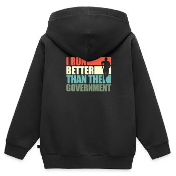 Courir - Sweat Premium à capuche zippé enfant bio - noir - Dos - AI Model Kid Male (0cm)