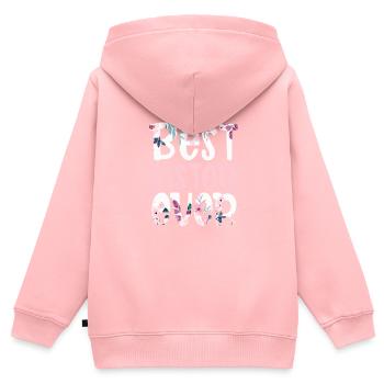 Schwester - Kinder Premium Organic Zip Hoodie - Rosa - Hinten - AI Model Kid Female (0cm)
