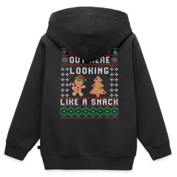 Out Here Looking Like A Snack Christmas Cookie - Kinder Premium Organic Zip Hoodie - Schwarz - Hinten - AI Model Kid Male (0cm)