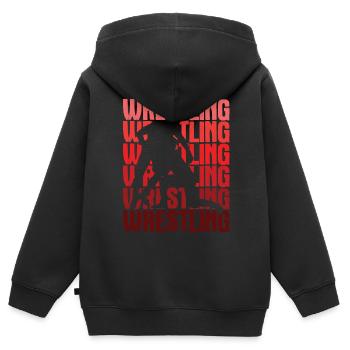 Grappling Martial Arts Wrestling - Kinder Premium Organic Zip Hoodie - Schwarz - Hinten - AI Model Kid Male (0cm)