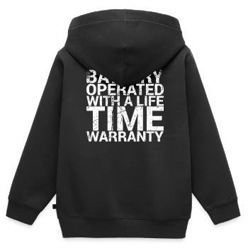 Batteriebetrieben Mit Lebenslanger Garantie Für - Kinder Premium Organic Zip Hoodie - Schwarz - Hinten - AI Model Kid Male (0cm)
