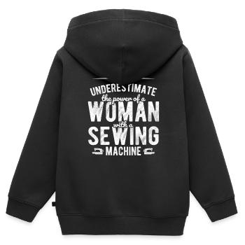 Nähen Und Schneidern Für Näher - Kinder Premium Organic Zip Hoodie - Schwarz - Hinten - AI Model Kid Male (0cm)