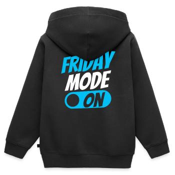 Friday mode a sarcastic finally Friday - Kids Premium Organic Zip-up Hoodie - black - Back - AI Model Kid Male (0cm)