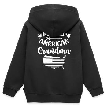 Patriotic American Grandmother US Patriot - Kids Premium Organic Zip-up Hoodie - black - Back - AI Model Kid Male (0cm)