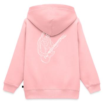 Gitarre Oneline Art - E-Gitarre Gitarre Spieler - Kinder Premium Organic Zip Hoodie - Rosa - Hinten - AI Model Kid Female (0cm)