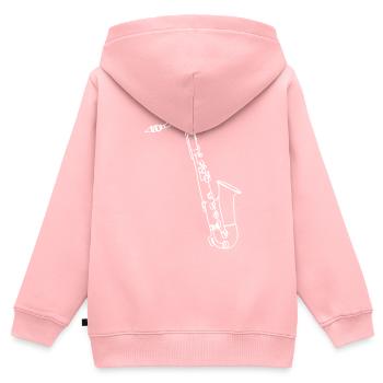 Saxophon Oneline Art - Saxophon-Musiker - Kinder Premium Organic Zip Hoodie - Rosa - Hinten - AI Model Kid Female (0cm)