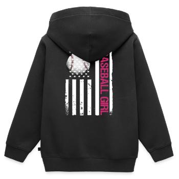 Baseball Für Baseballspieler - Kinder Premium Organic Zip Hoodie - Schwarz - Hinten - AI Model Kid Male (0cm)