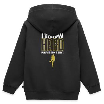 Softball - Sweat Premium à capuche zippé enfant bio - noir - Dos - AI Model Kid Male (0cm)