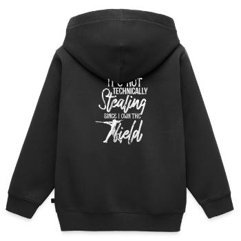 Softball - Sweat Premium à capuche zippé enfant bio - noir - Dos - AI Model Kid Male (0cm)
