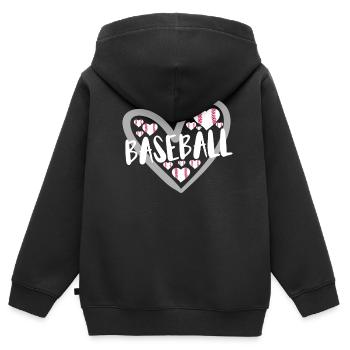 Baseball Für Baseballspieler - Kinder Premium Organic Zip Hoodie - Schwarz - Hinten - AI Model Kid Male (0cm)