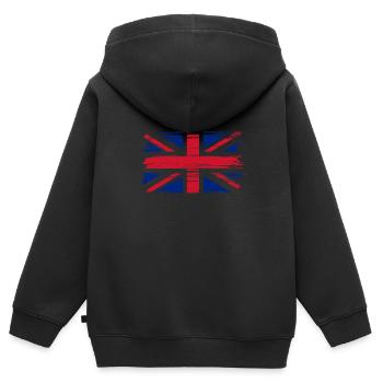 Londres Royaume-Uni Royaume-Uni Angleterre Cadeau - Sweat Premium à capuche zippé enfant bio - noir - Dos - AI Model Kid Male (0cm)
