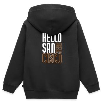 San Francisco - Sweat Premium à capuche zippé enfant bio - noir - Dos - AI Model Kid Male (0cm)