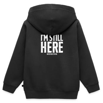 Krebs Krank Krankheit Kampf Geschenk - Kinder Premium Organic Zip Hoodie - Schwarz - Hinten - AI Model Kid Male (0cm)