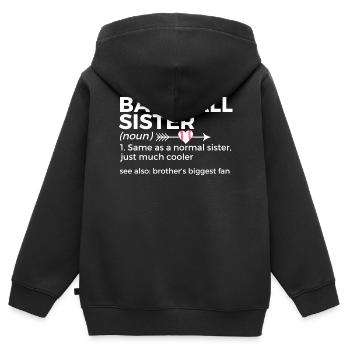 Baseball Für Baseballspieler - Kinder Premium Organic Zip Hoodie - Schwarz - Hinten - AI Model Kid Male (0cm)