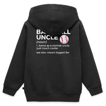 Baseball Für Baseballspieler - Kinder Premium Organic Zip Hoodie - Schwarz - Hinten - AI Model Kid Male (0cm)