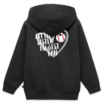 Baseball Für Baseballspieler - Kinder Premium Organic Zip Hoodie - Schwarz - Hinten - AI Model Kid Male (0cm)