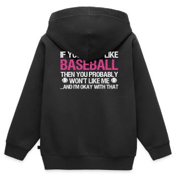 Baseball Für Baseballspieler - Kinder Premium Organic Zip Hoodie - Schwarz - Hinten - AI Model Kid Male (0cm)