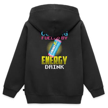 Programming with Energydrinks Coder Coding Code - Kids Premium Organic Zip-up Hoodie - black - Back - AI Model Kid Male (0cm)