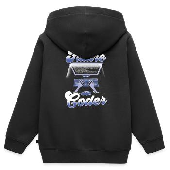Zukünftiger Coder Code Programmierer Coding - Kinder Premium Organic Zip Hoodie - Schwarz - Hinten - AI Model Kid Male (0cm)