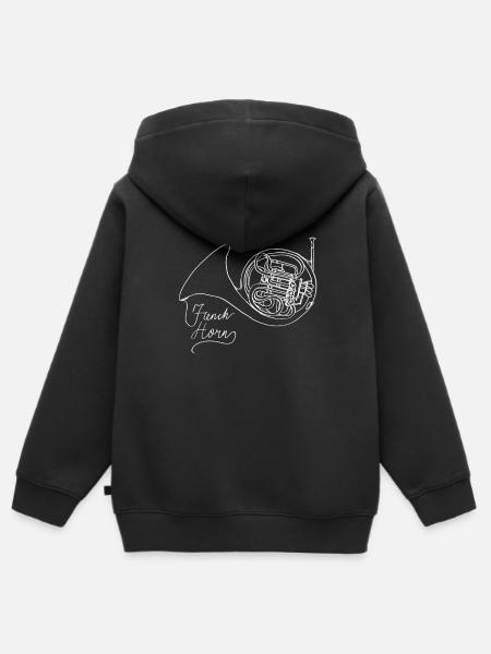 Hoorn Oneline Art - Hoorn - Kinder Premium zip hoodie biologisch - zwart