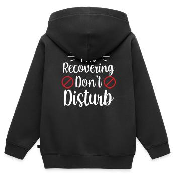 Ich Erhole Mich Bitte Nicht Stören Erholung - Kinder Premium Organic Zip Hoodie - Schwarz - Hinten - AI Model Kid Male (0cm)