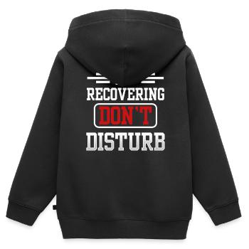 Ich Erhole Mich Bitte Nicht Stören Erholung - Kinder Premium Organic Zip Hoodie - Schwarz - Hinten - AI Model Kid Male (0cm)