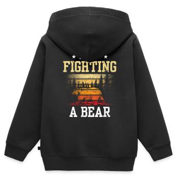 Ich Habe Mit Einem Bären Gekämpft Erholung Patient - Kinder Premium Organic Zip Hoodie - Schwarz - Hinten - AI Model Kid Male (0cm)