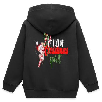 I'm Full Of Christmas Spirit - Kinder Premium Organic Zip Hoodie - Schwarz - Hinten - AI Model Kid Male (0cm)