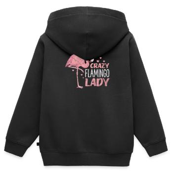 Flamingo Lady - Kinder Premium Organic Zip Hoodie - Schwarz - Hinten - AI Model Kid Male (0cm)
