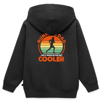 Courir - Sweat Premium à capuche zippé enfant bio - noir - Dos - AI Model Kid Male (0cm)