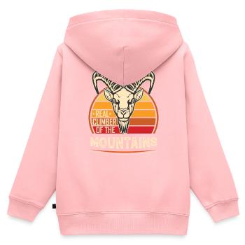 Capricorn Climber Goat Mountains - Kids Premium Organic Zip-up Hoodie - rose - Back - AI Model Kid Female (0cm)