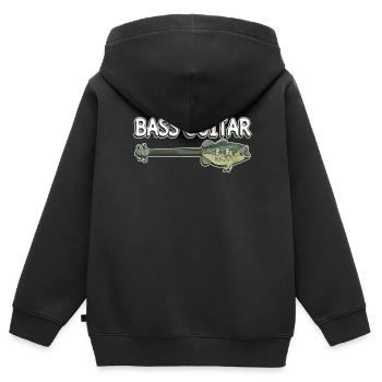 Guitare basse - Guitariste basse Basse - Sweat Premium à capuche zippé enfant bio - noir - Dos - AI Model Kid Male (0cm)