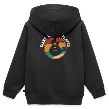 Giant Guitar Player - bassiste - Sweat Premium à capuche zippé enfant bio - noir - Dos - AI Model Kid Male (0cm)