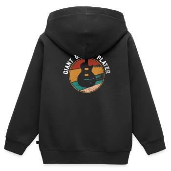 Giant Guitar Player - bassiste - Sweat Premium à capuche zippé enfant bio - noir - Dos - AI Model Kid Male (0cm)